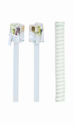 Gembird Cablu telefonic spiralat Gembird RJ-10 2 m alb (TC4P4CS-2M-W)