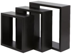 GOODHOME Raft suspendat GOODHOME Deco Rigga, MDF, 3 bucati, negru Raft