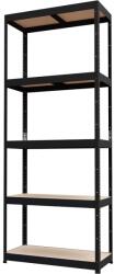 GOODHOME Raft atelier GOODHOME Ryle, otel, 75 x 35 x 179 cm, negru Raft