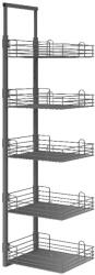 GOODHOME Sistem depozitare GoodHome Pebre, 185x45 cm, gri Raft