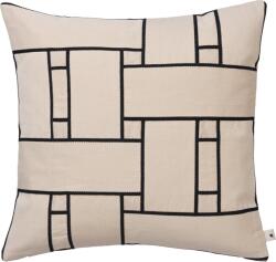 ferm LIVING Față de pernă Lattice Offset 50 x 50 cm, crem-negru (1104272924) Lenjerie de pat