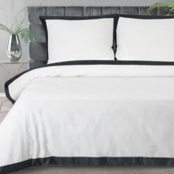Eurofirany Laura ágyneműhuzat kontrasztos szegéllyel Fehér/fekete 160x200 cm - 70x80 cm 2db