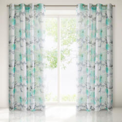 EUROFIRANY Briana mintás dekor függöny Fehér/szürke/türkiz 140x250 cm
