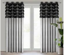 EUROFIRANY Aura fodros fényáteresztő függöny Fekete 140x250 cm