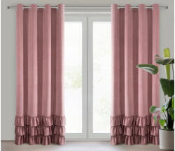 EUROFIRANY Megi fodros dekor függöny Sötét rózsaszín 140x250 cm