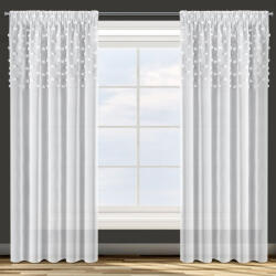 EUROFIRANY Stella dekor függöny pom-pom díszítéssel Fehér 140x270 cm