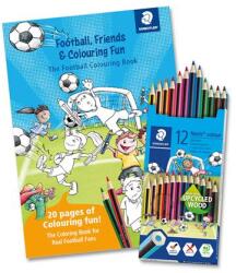 STAEDTLER Színes ceruza készlet, hatszögletű, színezőfüzettel, STAEDTLER "Noris® Colour 185", 12 szín (TS185SET10) - officesprint