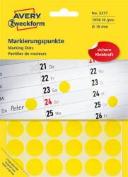 Avery-Zweckform Etikett, 18 mm, kör, AVERY ZWECKFORM, sárga, 1056 etikett/csomag (AY3377) - officesprint