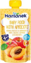 Hamanek Плодово бeбешко пюре Hamanek - Пауч с ябълка и кайсия, 4 м+, 120 g (8595139783914) - ozone