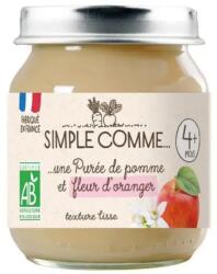 Simple Comme Био плодово пюре Simple Comme - С ябълка и портокалов цвя, 4 м+, 125 g (3288131900216) - ozone