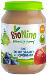 BioNino Био плодово пюре BioNino - Ябълки и боровинки, 4 м+, 190 g (BN2157) - ozone