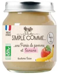 Simple Comme Био плодово пюре Simple Comme - С ябълка и банан, 4 м+, 125 g (3288131900261) - ozone