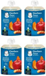 Nestle Плодова закуска Nestle Gerber Natural - Пауч с ябълки, моркови и тиква, 4 х 150 g (4x12515991) - ozone