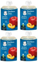 Nestle Плодова закуска Nestle Gerber Natural - Пауч с ябълки и кайсии, 4 х 150 g (4x12472994) - ozone