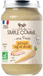 Simple Comme Био зеленчуково пюре Simple Comme - С пуешко, пащърнак и ориз, 6 м+, 190 g (3288131900643) - ozone