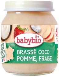 Babybio Био плодово пюре Babybio - Кокосово мляко, ябълка, ягода, 6 м+, 130 g (3288130511055) - ozone