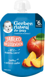 Nestle Плодово пюре Nestle Gerber - Пауч с праскова и ябълка, 6м+, 80 g (12515586) - ozone