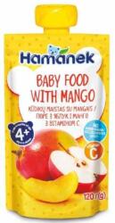 Hamanek Плодово бебешко пюре Hamanek - Пауч с ябълка и манго, 120 g (8595139780425) - ozone