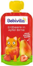 Bebivita Плодова закуска Bebivita - Пауч с ягода, ябълка и круша, 12 м+, 90 g (19065) - ozone