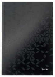 Leitz Beíró, A4, kockás, 80 lap, keményfedeles, LEITZ Wow, fekete (E46261095) (46261095)