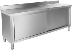 Royal Catering Rozsdamentes acél munkaszekrény - ECO - 200 x 60 cm - 160 kg - hátsó perem - Royal Catering (RCAT-200/60-C)