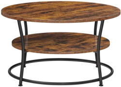 VASAGLE Kerek dohányzóasztal, rusztikus barna 80x80x45cm (LCT80BXV1)