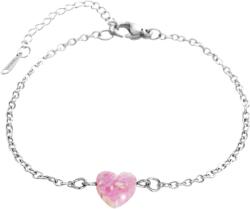 JSB Bijoux 61500931ro Karkötő rózsaszín opál szív medállal