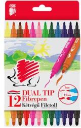 ICO Filctoll készlet, 1/3 mm, kétvégű, ICO „Süni 300 DUO, 12 különböző szín (TIC300D12)