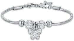 LUCA BARRA Girl's steel bracelet with white crystal butterfly