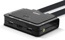 LINDY 2 Port HDMI 4K60 USB Type C USB 2.0 & Audio Cable KVM Switch (42347)