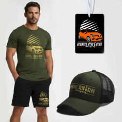  Renault Clio 5 Club Hungary férfi póló (army) + rövidnadrág (fekete) + sapka + illatosító