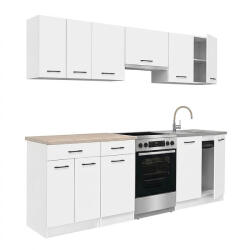 Leziter Praktik 240 konyhabútor fehér korpusz, fehér front (PR240FHFH)