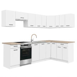 Leziter Praktik 330 sarok konyhabútor fehér korpusz, fehér front (PRS330FHFH)