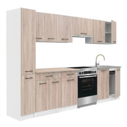 Leziter Praktik 270 konyhabútor fehér korpusz, sonoma tölgy front (PR270FHST) - homelux