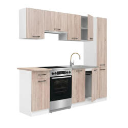 Leziter Praktik 210 konyhabútor fehér korpusz, sonoma tölgy front (PR210FHST) - homelux