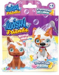 Kidz World Joaca de copii Kidz World Washy Friends - Cățeluș de baie cu noroi, Boston Terrier (K02WFS03) Figurina