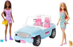 Mattel Barbie, Masina jeep off-road + 2 papusi, set de joaca Papusa Barbie