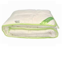 Poldaun hipoallergén paplan, 4 évszak, bambusz/pamut, 140x200 cm, fehér/zöld