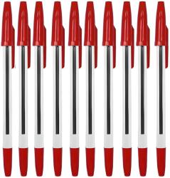 Teno 50 db-os Teno® toll készlet, golyóstoll típusú, ellenálló anyagú, strapabíró, tartós, 0, 7 mm-es fej, sima írás gyors száradással, kupakkal, műanyag testtel, piros (TENO1510)