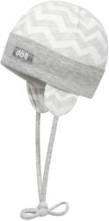  Gyerek sapka, fehér, szürke, áll alatt megköthető, 95% pamut, 5% elasztán (hurtimex_4050744931562)