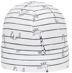 DOLL Babás fiús sapka, pamut elasztán, fehér-kék csíkos, állítható méret