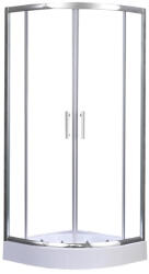 Leziter Spirit Clear 80x80x194 cm cabină de duș curbată cu tavă de duș acrilică armată (SC80S_AKI80ZT)