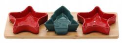 ramiz Előétel tálalókészlet - 3 részes karácsonyfa + csillag formájú tál szett (MUT4598)