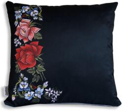 Sartrix Dekoratív takaró rózsákkal, Sartrix, 40x40cm, poliészter, szitanyomás (Posz-Dek-Folk-Low-Roz-Cza)