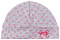 DOLL Kislány sapka, Doll, szürke, rózsaszín pöttyökkel, vékony pamut (hurtimex_4050744938745)