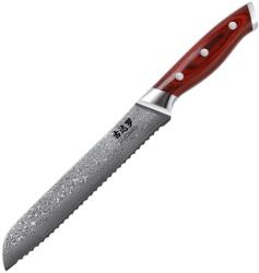 Gudaro Gudaro-dámaszkacél konyhai kenyérvágó kés KENSHO 8", 67 rétegből készült, hossza 20 cm GD1002-H (GU0016)