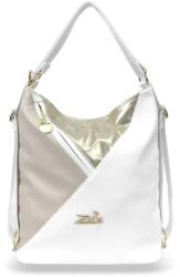ZELLIA Női Válltáska/Hátizsáká Alakítható 24039 Fehér-Beige-Arany (ZLK-24039-34506516)