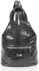 ZELLIA Női Hátizsák Zvn22022 Fekete Lakk - Krokkó - (ZLK-zvn22022-07753534)
