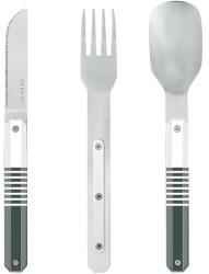 AKINOD Mágneses utazó evőeszközkészlet, zöld mariniere-tükrös kivitelben