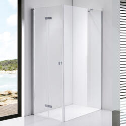 STUXI Verona 70x120 aszimmetrikus csuklóajtós zuhanykabin 6 mm vízlepergető biztonsági üveggel, króm (TL-6107-70-TL-6108-120)